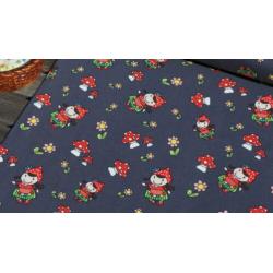 414)150x50cm Katoenen Jersey Meisje met Paddestoelen