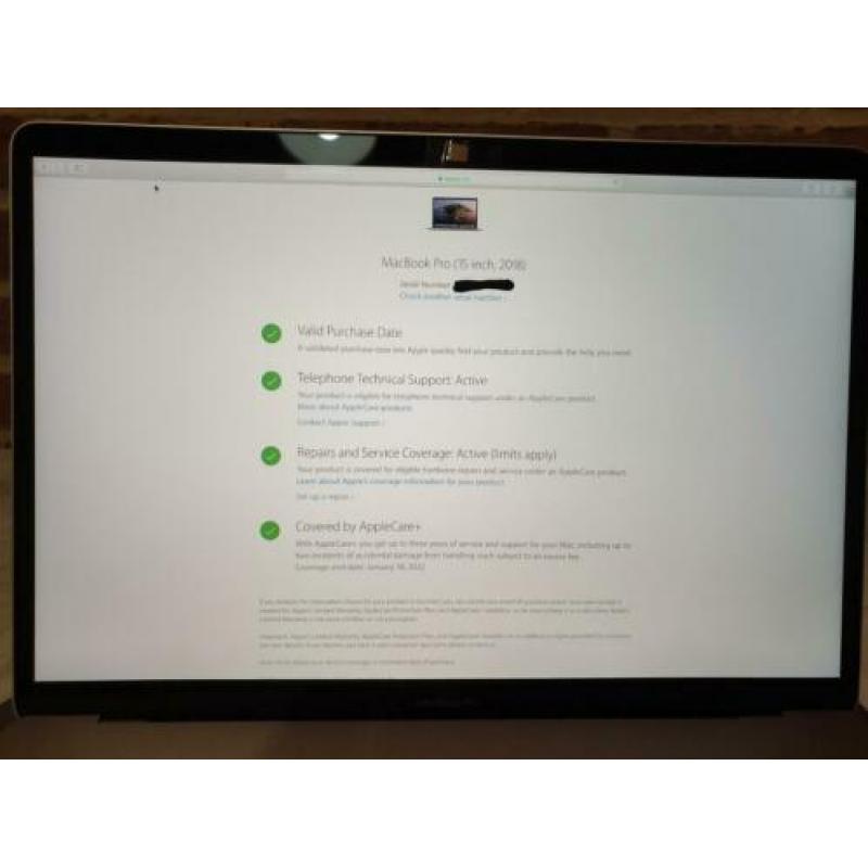 Apple MacBook Pro 15' (2018) TB met AppleCare+