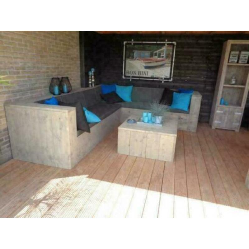 Steigerhout loungebank hoekbank