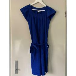 Dept jurk kobalt blauw met strik maat M