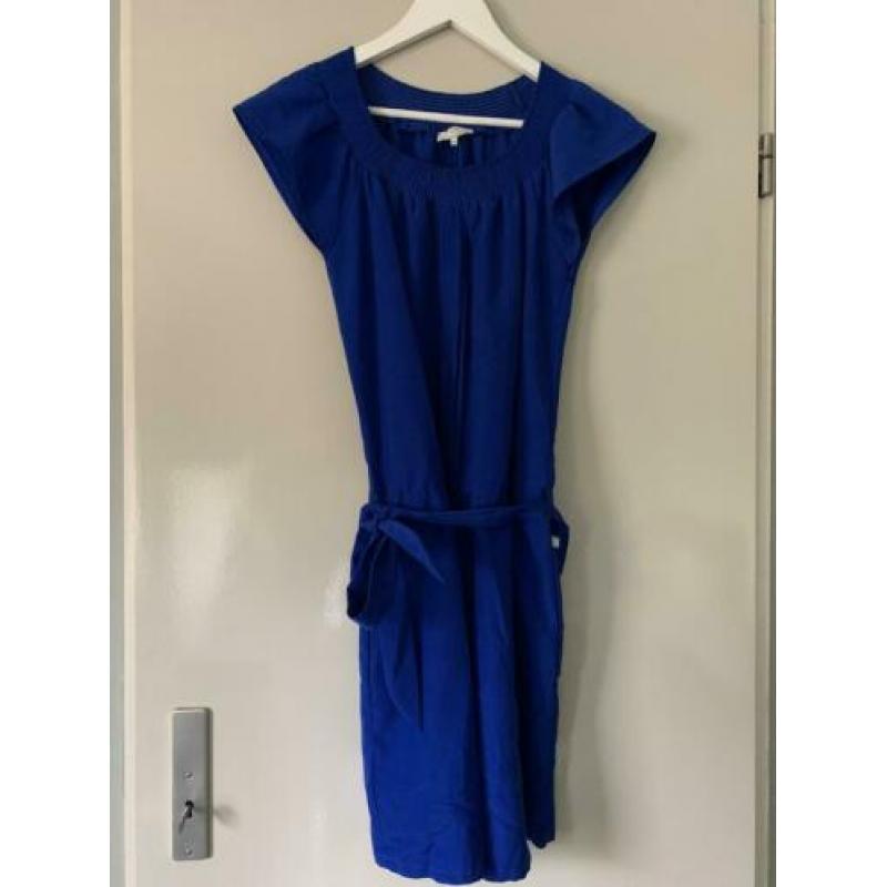 Dept jurk kobalt blauw met strik maat M