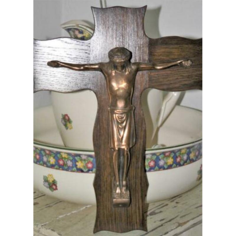 Crucifix kruis met koperen Jezus (864)