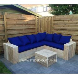 Steigerhouten Hoekbanken Loungebank OP MAAT NU SHOWROOM OPEN
