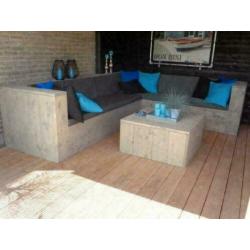Steigerhout loungebank hoekbank