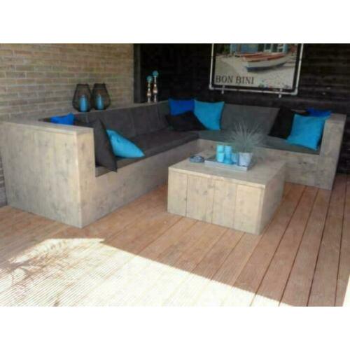 Steigerhout loungebank hoekbank