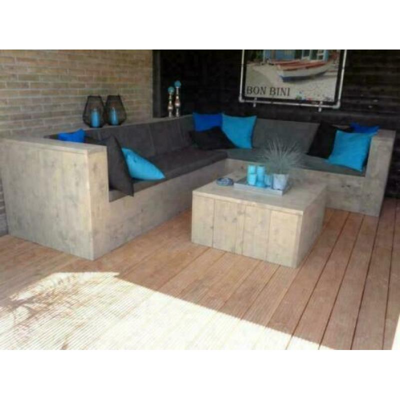 Steigerhout loungebank hoekbank