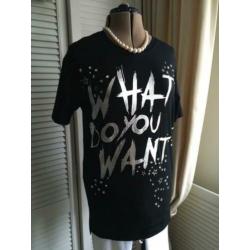 For ever’ shirt tekst in zilver en strass nieuw mt 38-40