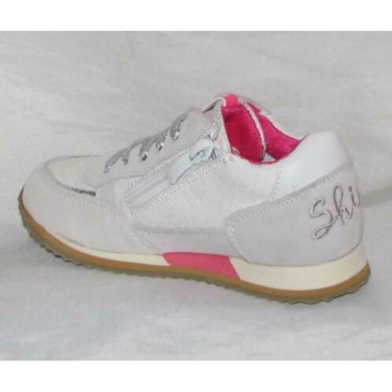 SHOESME maat 32 veter/rits witleer sterren gratis verzenden