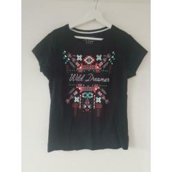 Zwart shirt met print maat 42 NIEUW