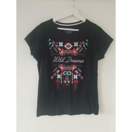 Zwart shirt met print maat 42 NIEUW