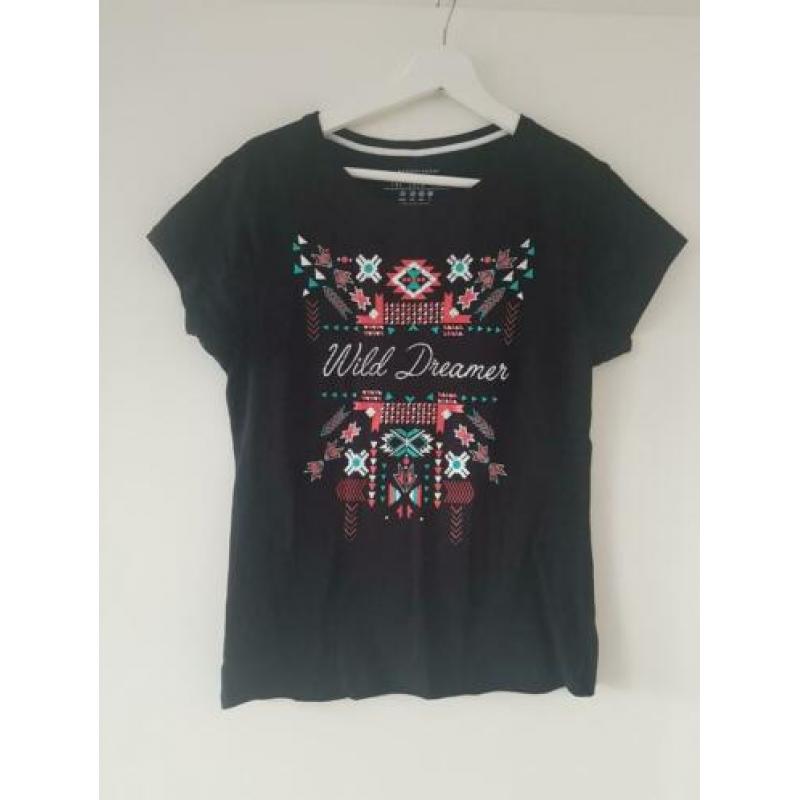 Zwart shirt met print maat 42 NIEUW