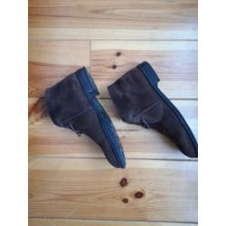 Society Shop Enkelboot, 43, bruin suede, gestikte zool