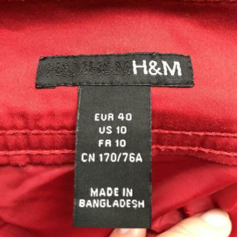 H&M 40 nette rode kokerrok taillerok ceintuur egf