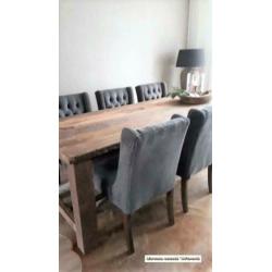 Robuuste eettafels van oud eiken barnwood / wagonplanken