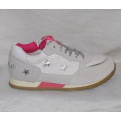 SHOESME maat 32 veter/rits witleer sterren gratis verzenden