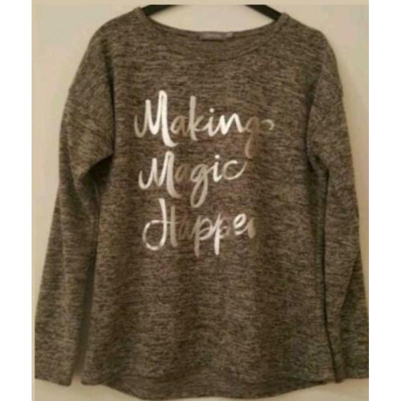 Nieuwe Geisha trui Maat S Kleur grey melange ( beige / grijs