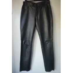 MAC Zwarte broek echt leer - Carrie Pipe - mt 40