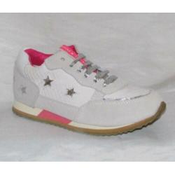 SHOESME maat 32 veter/rits witleer sterren gratis verzenden