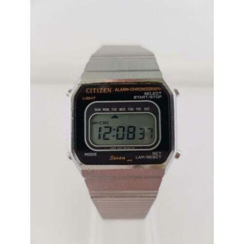 Citizen Seven Alarm Choronograph Vintage Lcd Horloge
