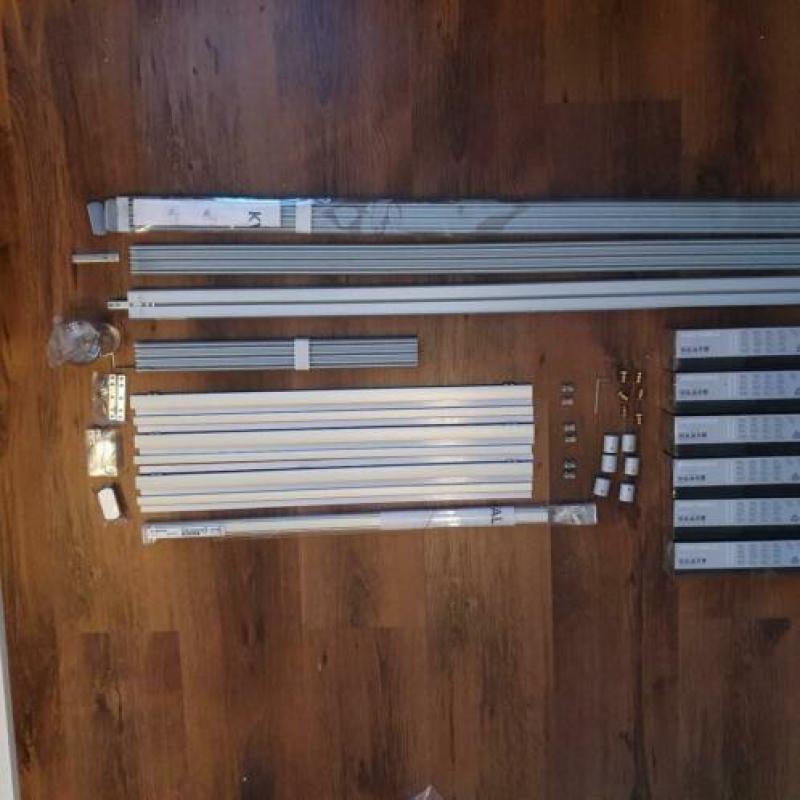 6 paneelgordijnen met 3 sporige rails