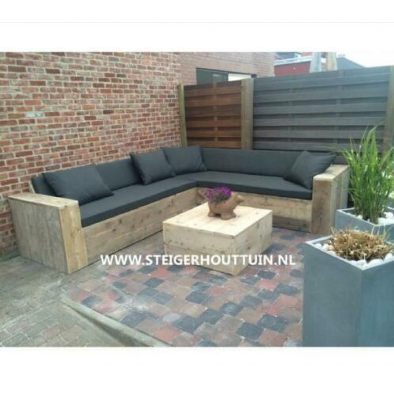 Steigerhouten Hoekbanken Loungebank OP MAAT NU SHOWROOM OPEN