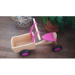 Zgan loopfiets bakfiets houten fiets