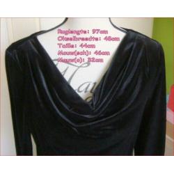 ULLA POPKEN fluwelen jurk met waterval decolette maat M