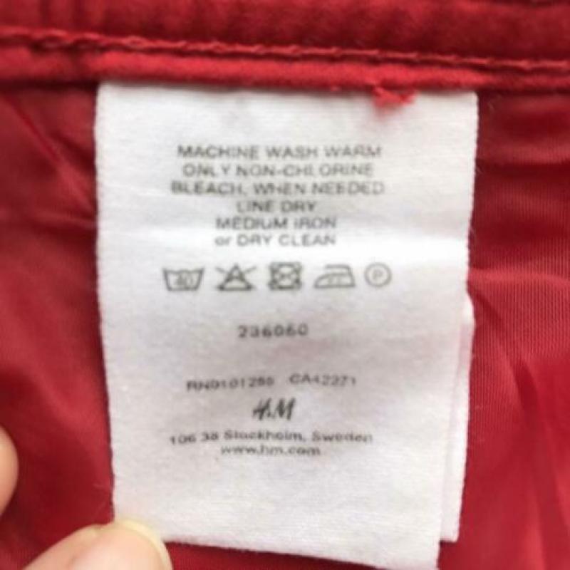 H&M 40 nette rode kokerrok taillerok ceintuur egf
