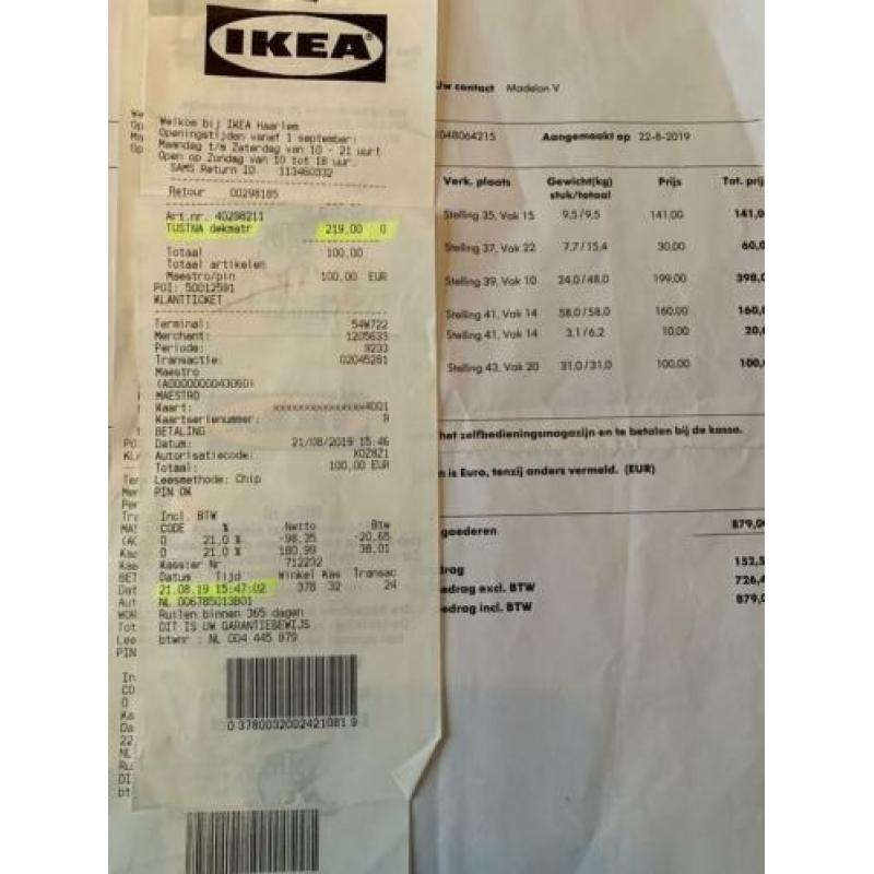 Topmatras. Dekmatras Ikea TUSTNA 180/200