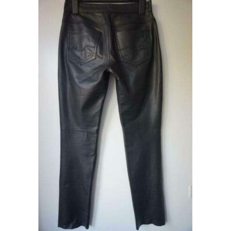 MAC Zwarte broek echt leer - Carrie Pipe - mt 40