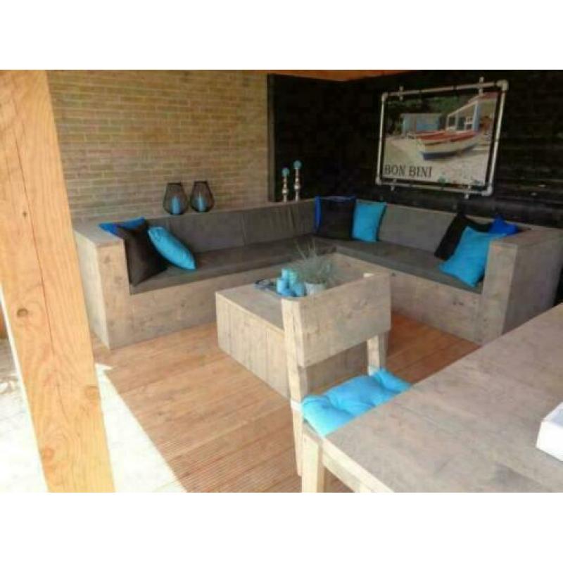 Steigerhout loungebank hoekbank