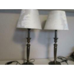2 Bronskl Tafellampen,v,a 30,00e