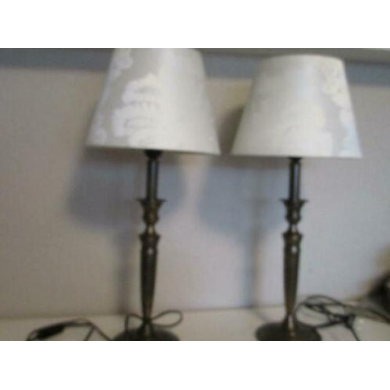 2 Bronskl Tafellampen,v,a 30,00e