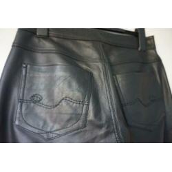 MAC Zwarte broek echt leer - Carrie Pipe - mt 40
