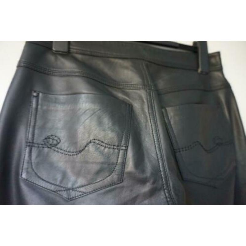 MAC Zwarte broek echt leer - Carrie Pipe - mt 40