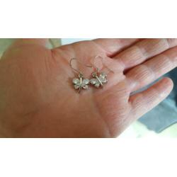 925 Sterling Zilveren Set Vlinders met Zirkonia Nieuw