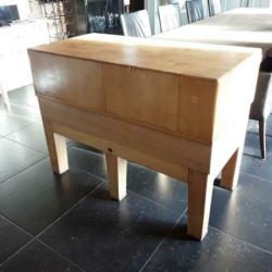 Groot vintage beuken houten slagersblok hakblok keuken blok!