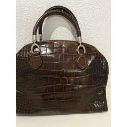 coccinelle tas bruin leder croco crocoprint NIEUWSTAAT