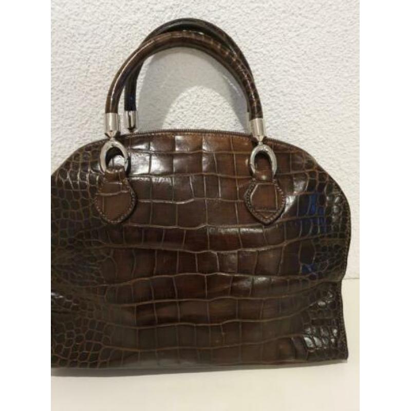 coccinelle tas bruin leder croco crocoprint NIEUWSTAAT