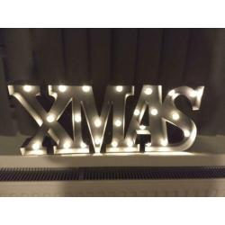 4x kerstdecoratie,letters xmas met led verlichting NIEUW