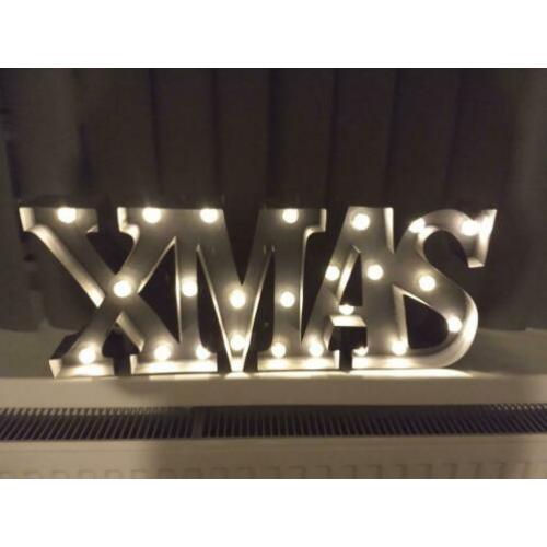 4x kerstdecoratie,letters xmas met led verlichting NIEUW
