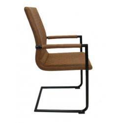 4 eetkamerstoelen cognac ! Slechts 250,-