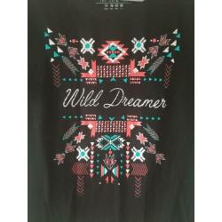 Zwart shirt met print maat 42 NIEUW