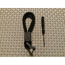 Opel zwart gevlochten sleutelhanger
