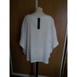 Blouse Shirt Tuniek Top Katoen Creme Wit vleermuismouwen XXL