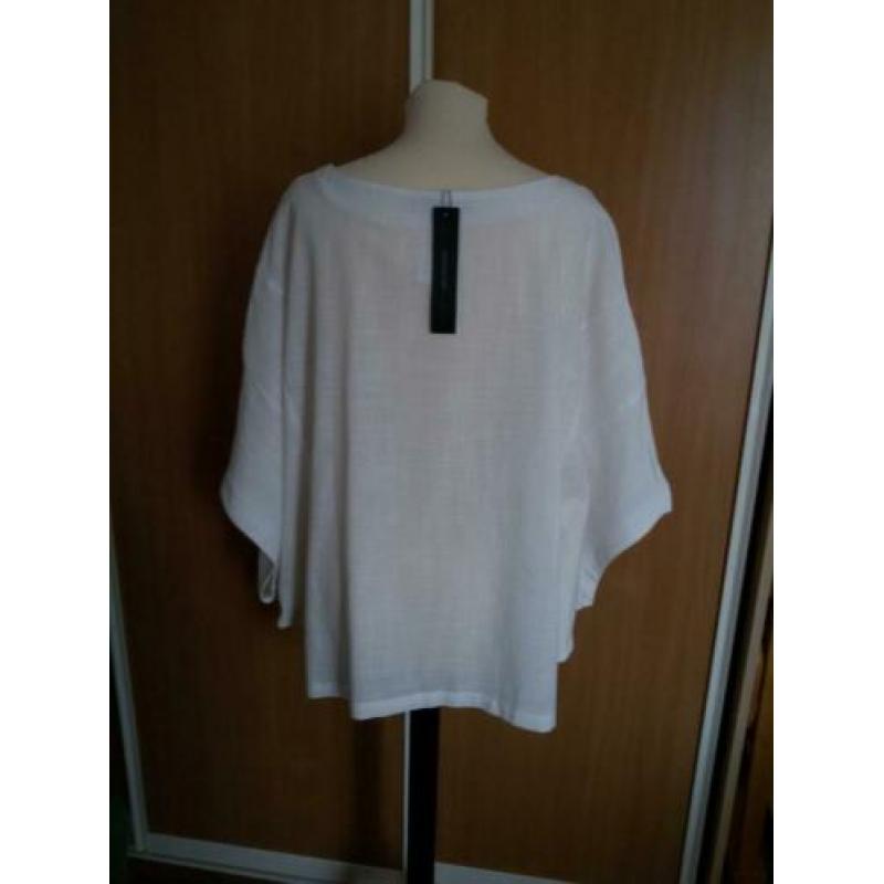 Blouse Shirt Tuniek Top Katoen Creme Wit vleermuismouwen XXL