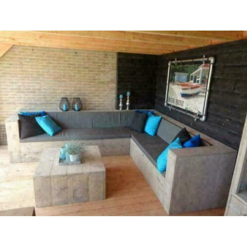 Steigerhout loungebank hoekbank