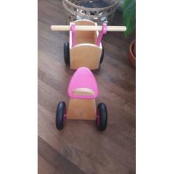 Zgan loopfiets bakfiets houten fiets