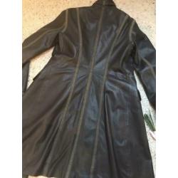 Stefanel designer leerjas / trenchcoat maat 36