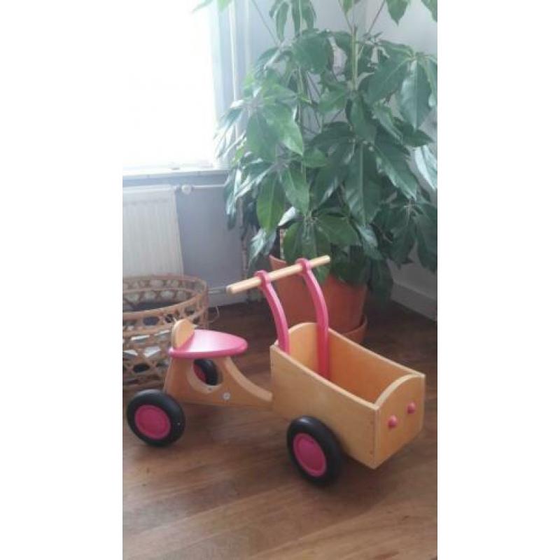Zgan loopfiets bakfiets houten fiets